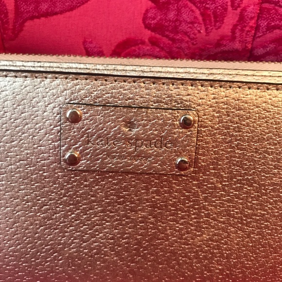 Kate Spade wristlet wallet metallic silver gold - Picture 6 of 8